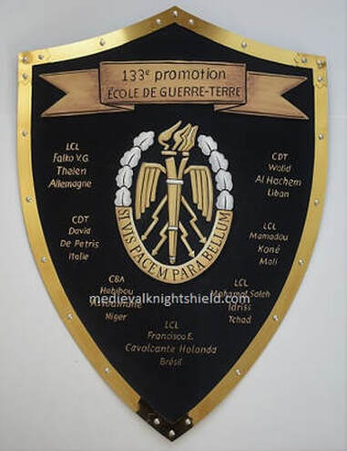 Military shield -  promotion shield w. brass border