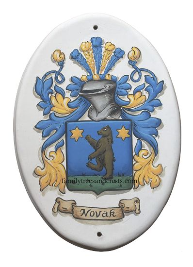 Ceramic house plaque with Novak family Coat of Arms