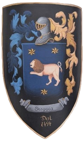 Medieval shield family crest Oreggia