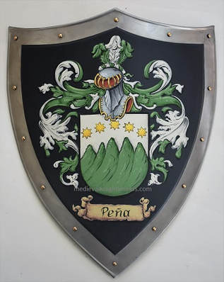 Knight shield - Pena Coat of Arms metal knight shield