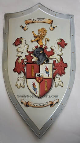 Parrott Coat of Arms knight shield
