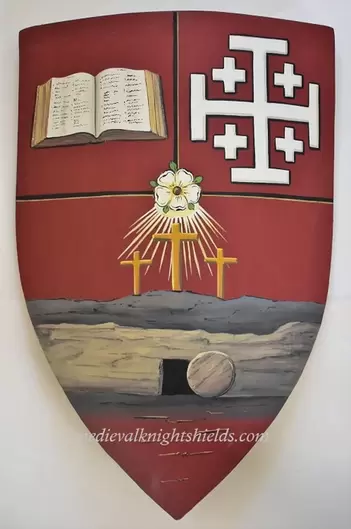 Religious Coat of Arms wooden shield