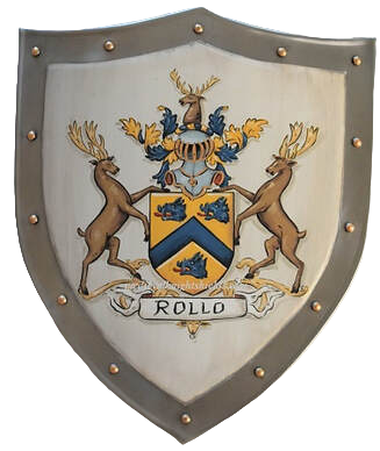 Rollo Coat of Arms metal knight shield 10 x 12 inch