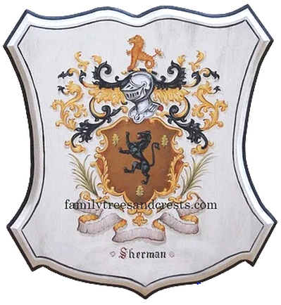 Sherman Coat of Arms painting