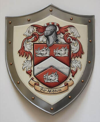 Sir Mason 11 x 12 inch Coat of Arms shield 