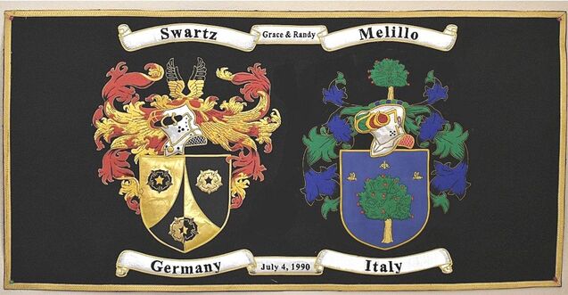 Swartz-Melillo family crest embroidery