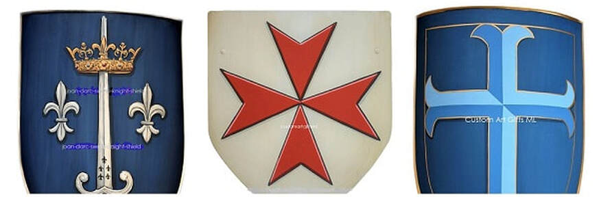 Templar shields, Crusader knight shields wood or steel