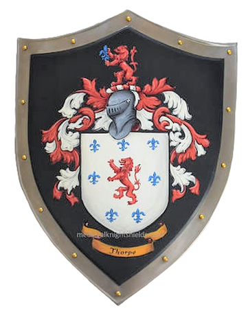 Thorpe Coat of Arms Knight shield - metall