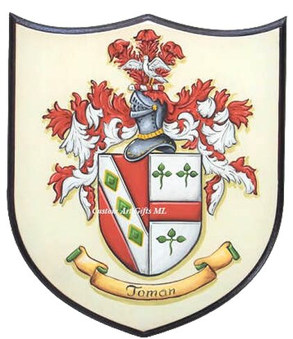Toman Wooden wall plaque family crest