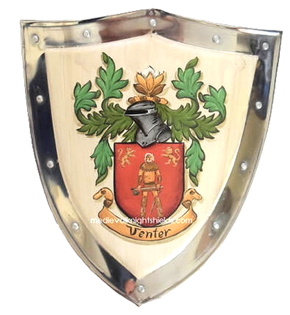 Venter family crest knight shield