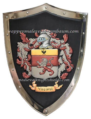 Viscardi family crest - coat of arms knight shield