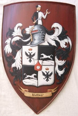 Vollmar family crest knight shield