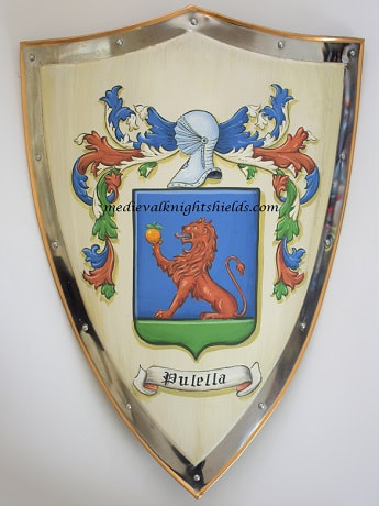 Puletta Coat of Arms shield -  metal knight shield