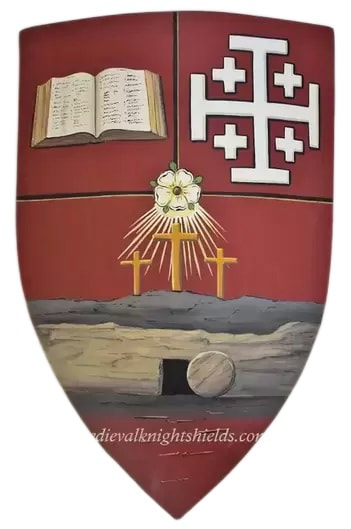 Religious Coat of Arms wooden shield