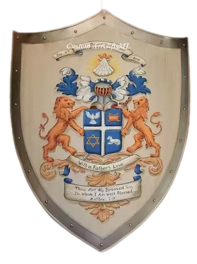 Religious Family Coat of Arms knight shield
