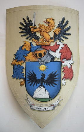 Salopek - Coat of Arms knight shield - wood