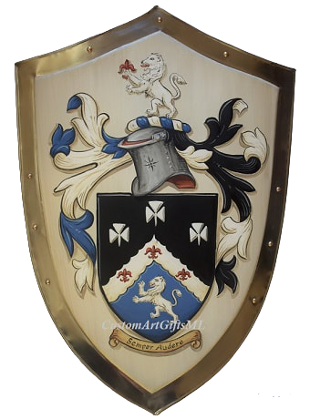 ​Metal knight shield alliance Smiths & Jones Coat of Arms 