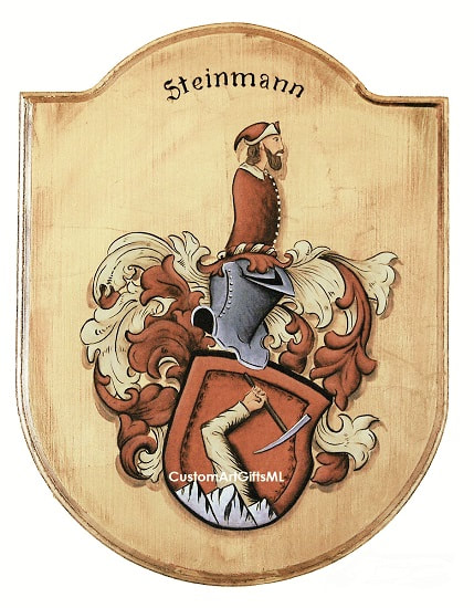 Steinmann Family Coat of Arms wooden plaque