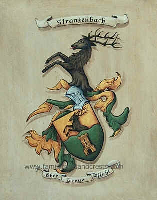 Stranzenbach Coat of Arms painting on leather