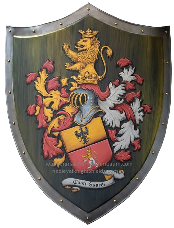 Suardi Custom Coat of Arms  29 x 24 inch ​medieval knight shield 