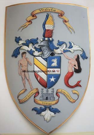 Custom knight shield - Coat of Arms w. shield supporters